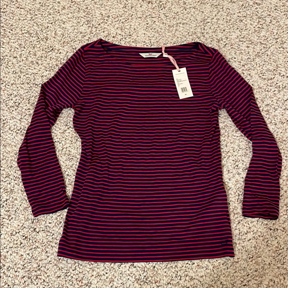 Women's Striped Top - Red and Blue